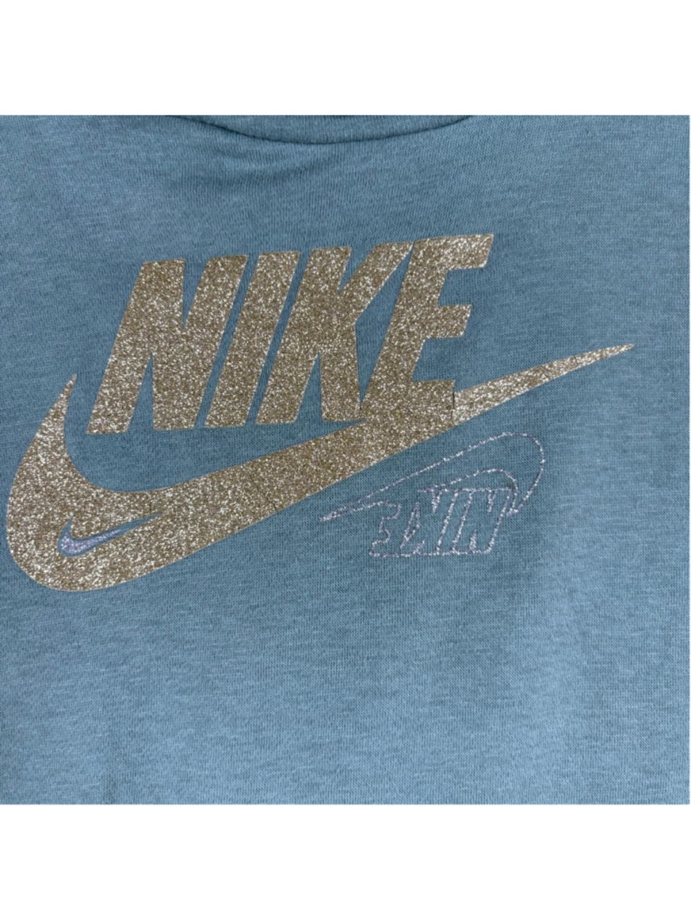 Nike Womens Medium Sage Green Y2K Glitter Logo Cozy Hoodie Sweatshirt - Picture 3 of 11